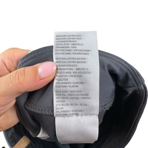 Belle Kim Gravel QVC Gray Faux Leather Front Ponte Knit Pull On Skinny Pants - Picture 9 of 9